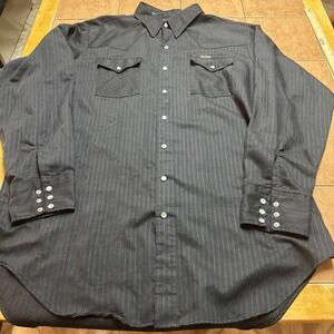 Vintage Dee Cee Rangers‎ Pearl Snap Western Shirt Sz 18 3XL Big Man Black